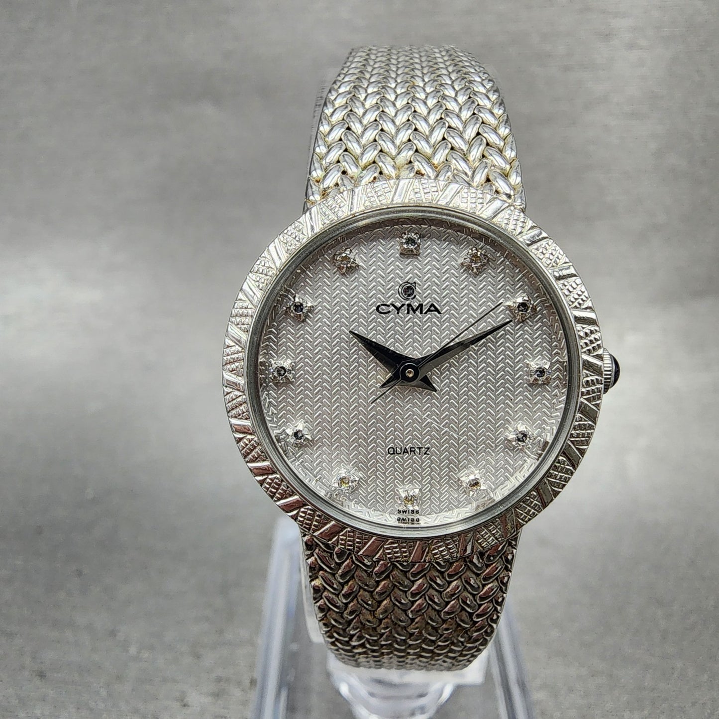 Cyma Watch Women 23mm Silver Dial Silver Tone Round 810 New Battery ABC1230