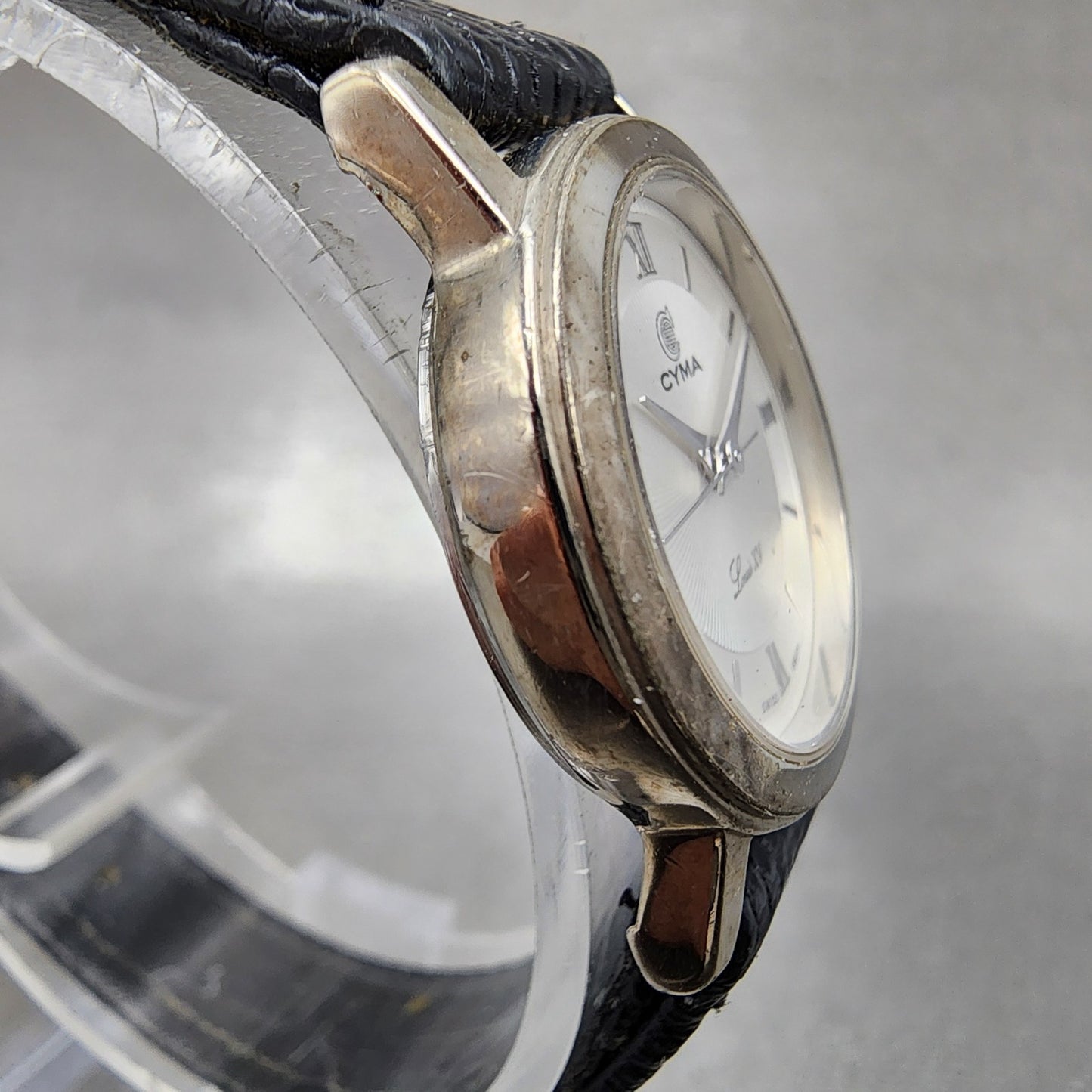 Cyma Louis XV Watch Women 24mm White Dial Silver Tone Round 726 New Battery3
