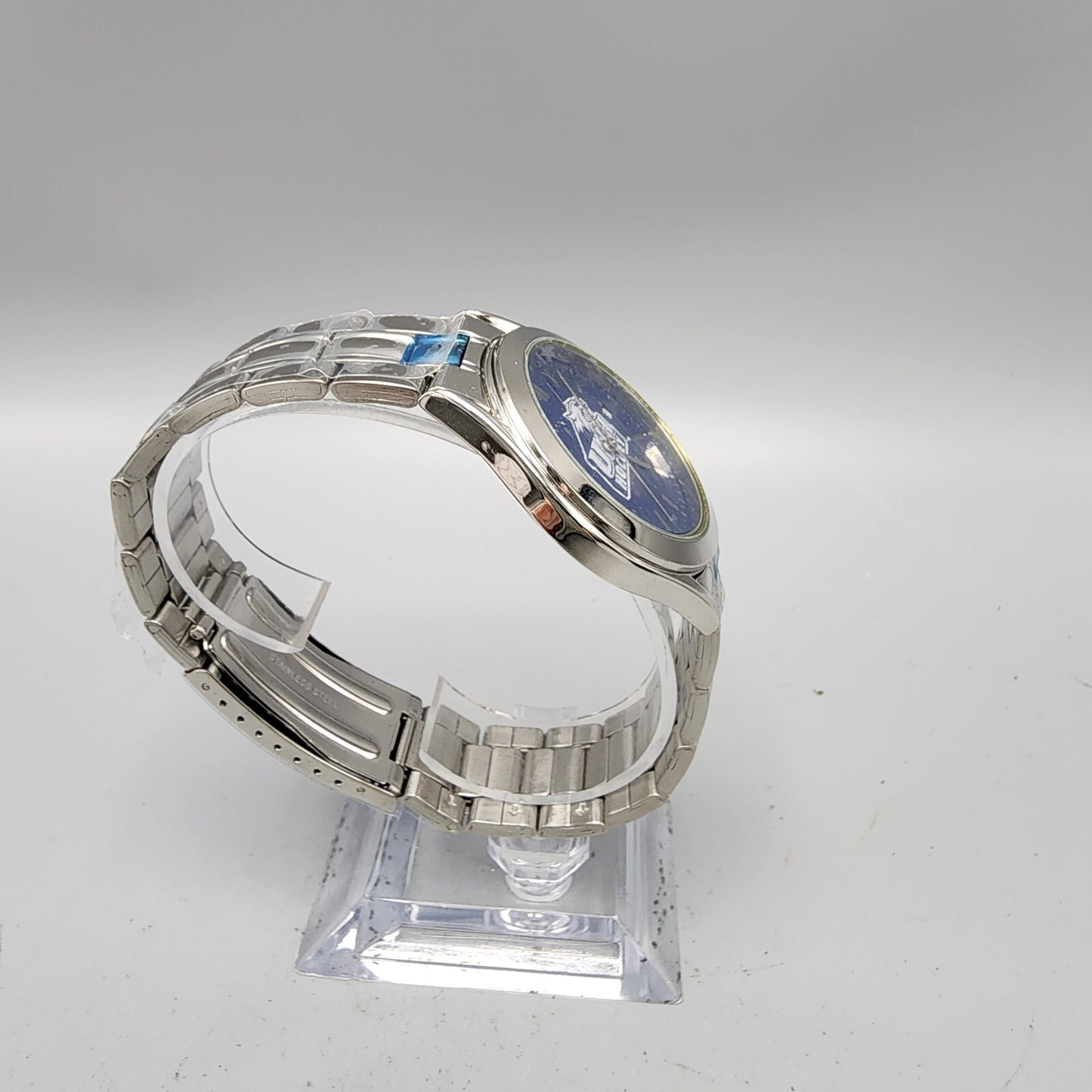 Bulova TFX Watch Men 37mm Blue Dial Steel Round New battery UNH Hockey 36B04