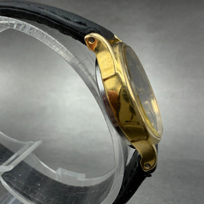 Citizen Riviere Watch Women 24mm Black Dial Gold Tone Round 2950-291981 New Batt3