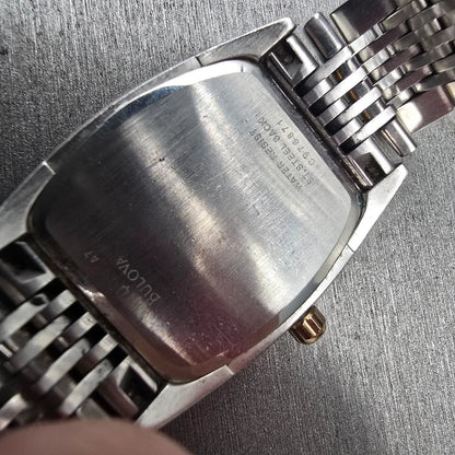 Bulova Watch Women 30mm MOP Dial Two Tone Diamonds Tonneau 98R004 New Battery10