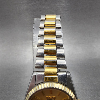 Seiko SQ Watch Women 24mm Champagne Dial Two Tone Daydate 3e230a60 New Battery3