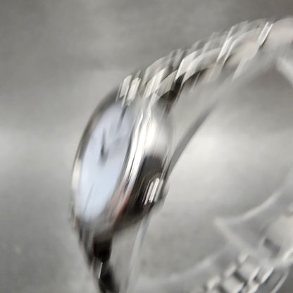 Citizen EcoDrive Watch Women 21mm White Dial Silver Tone Round B023 Runs2