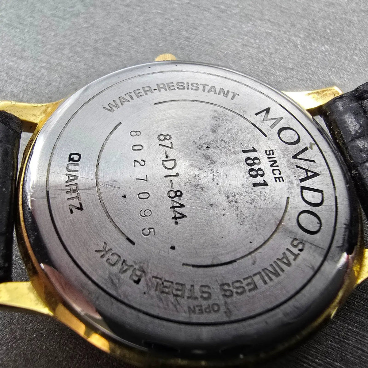 Movado Museum Watch Men 34mm Black Dial Gold Round 87-D1-844 New Battery Box10