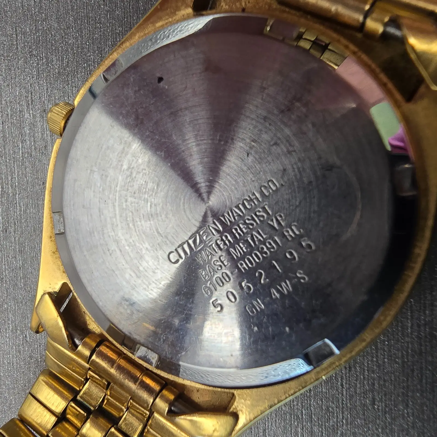 Citizen Watch Men 35mm Gold Dial Gold Tone Daydate Round 6100-R00391 New Battery10