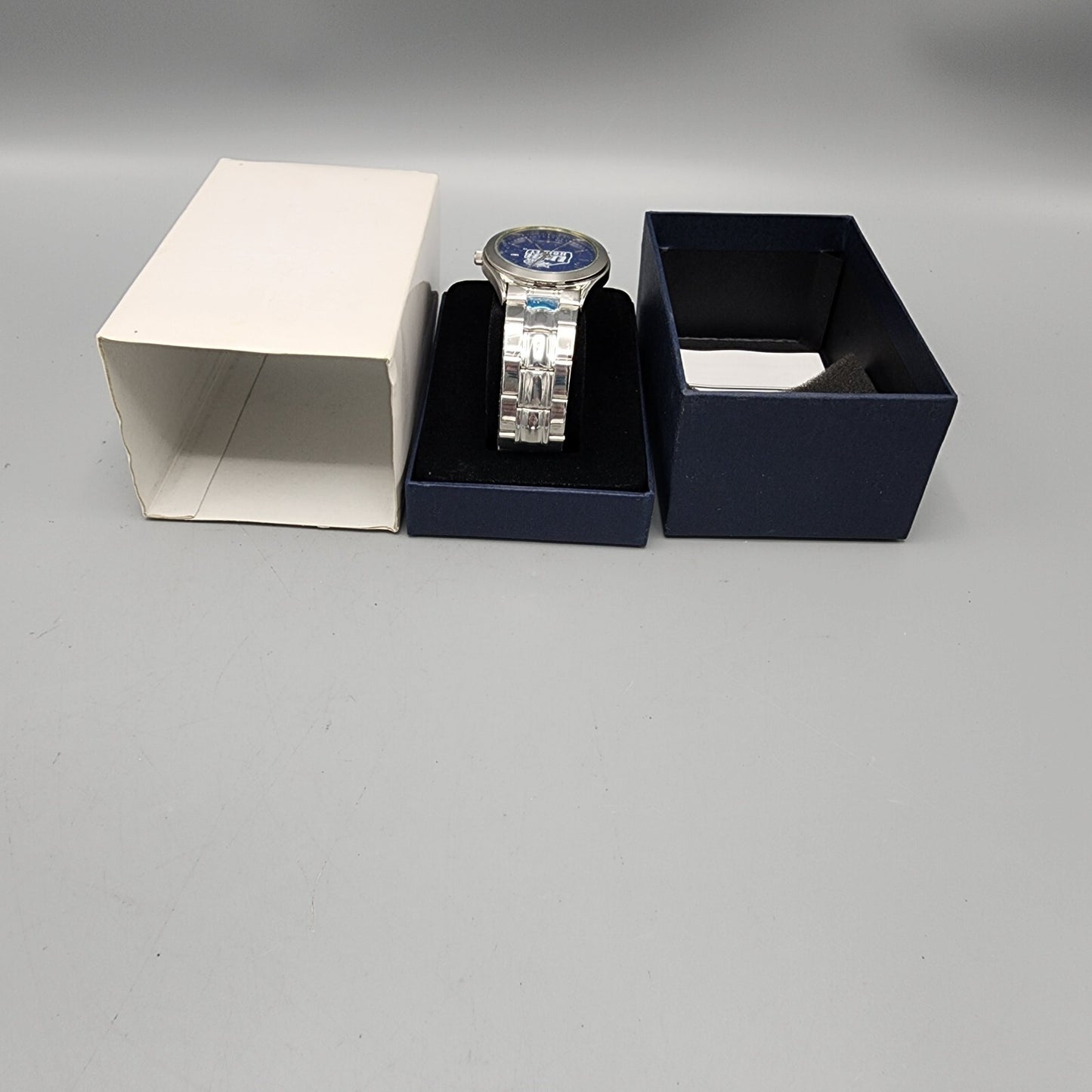 Bulova TFX Watch Men 37mm Blue Dial Steel Round New battery UNH Hockey 36B04