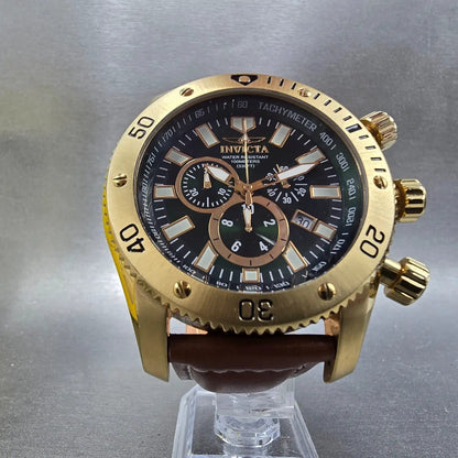 Invicta Sea Spider Chronograph Watch Men 50mm Green Dial Gold Date 0141 New Batt6