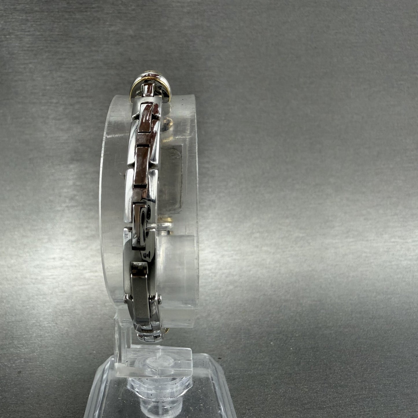 Bulova Tank Watch Women 14mm White Dial Two Tone Bangle 98V09 New Battery7