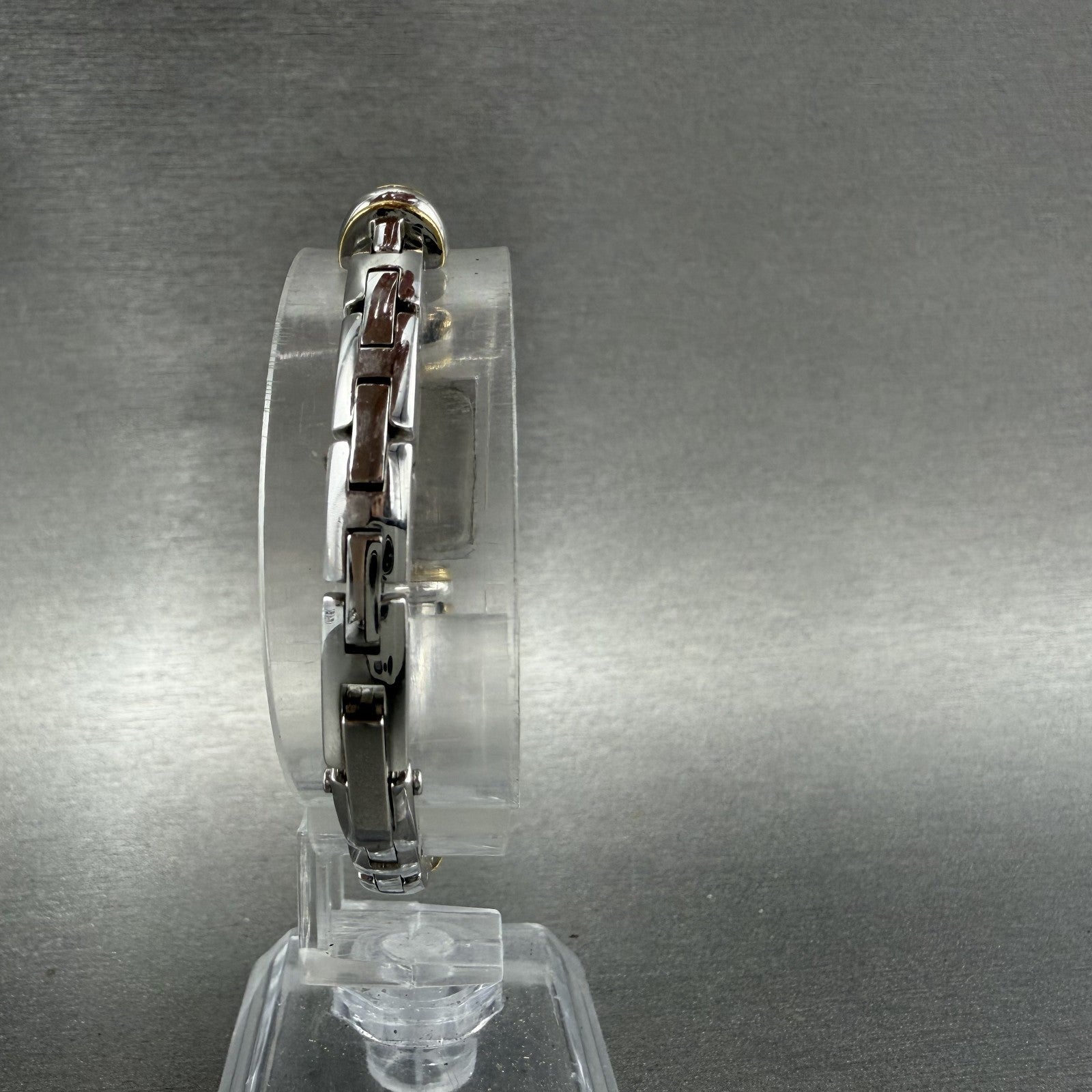Bulova Tank Watch Women 14mm White Dial Two Tone Bangle 98V09 New Battery7