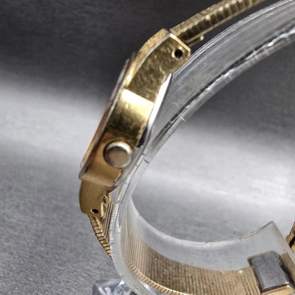 Seiko Watch Women 20mm Champagne Dial Gold Tone Oval 2320-5439 New Battery JP2