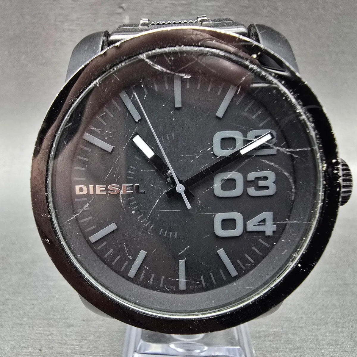 Diesel Watch Men 46mm Black Dial Black Tone Round DZ-1371 New Battery0
