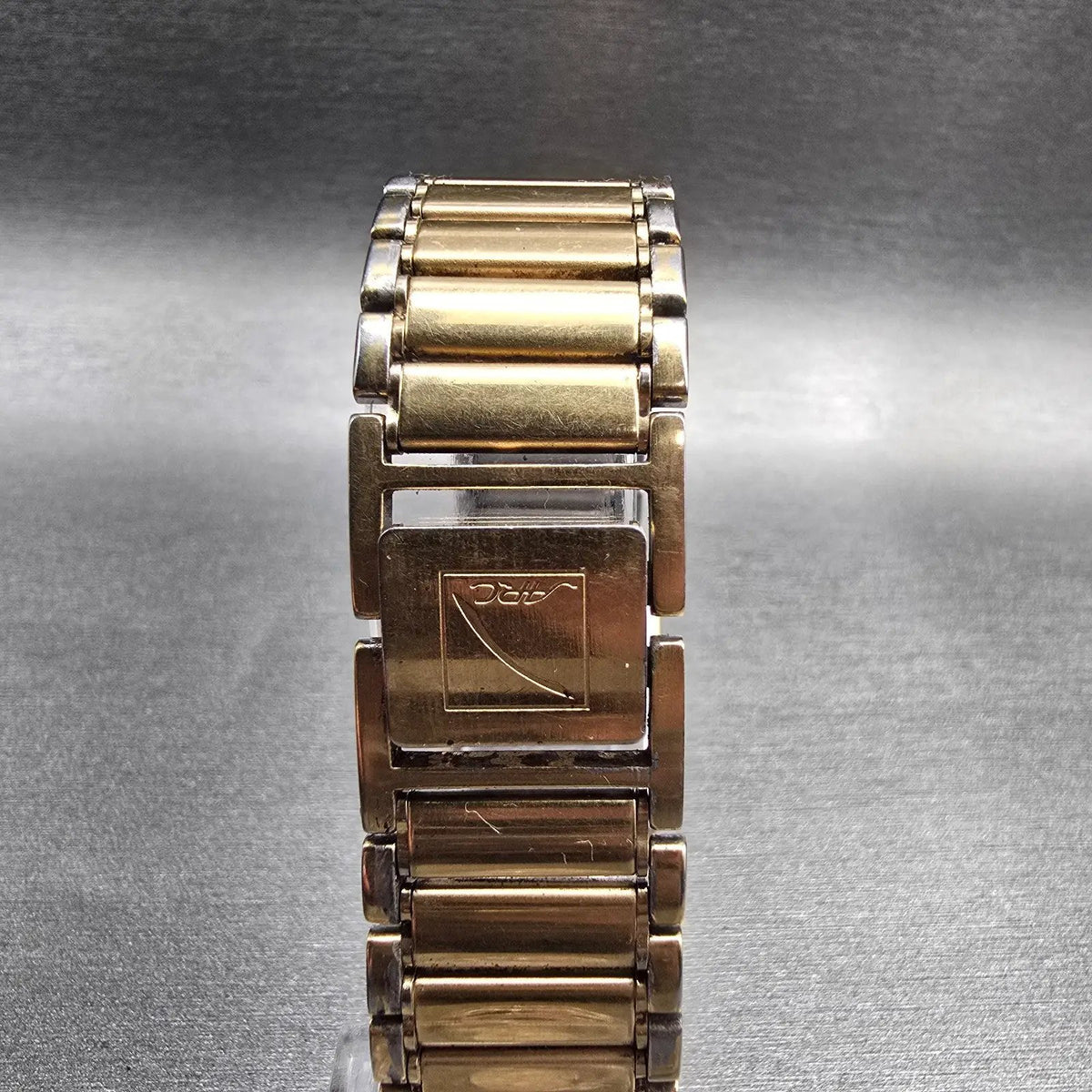 Seiko Arc Tank Watch Men 22mm Gold Dial Gold Tone Rectangle 7320-6460 New Batt7