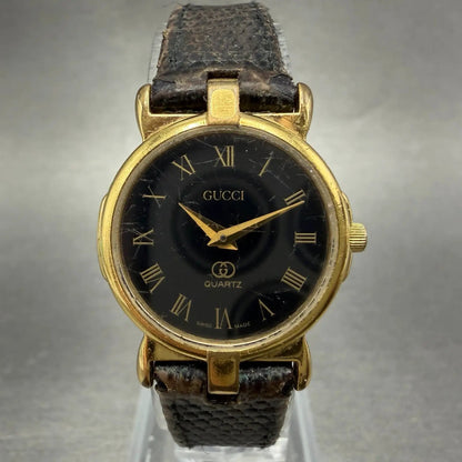 Gucci 3400L Watch Women 22mm White Dial Gold Plated Round New Battery VTG0