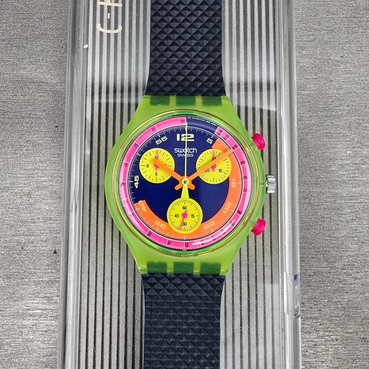 Swatch Grand Prix Watch Men 37mm Blue Dial Chronograph SCJ101 New Battery NOS0