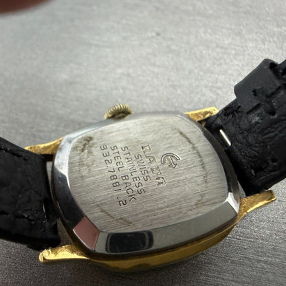 Rado Watch Women 22mm Gold Dial Gold Tone Oval Manual Wind Runs VTG 322.7881.29