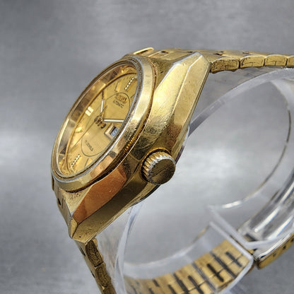 Seiko Automatic Watch Women 25mm Champagne Dial Gold Tone Daydate 42060469 Runs2