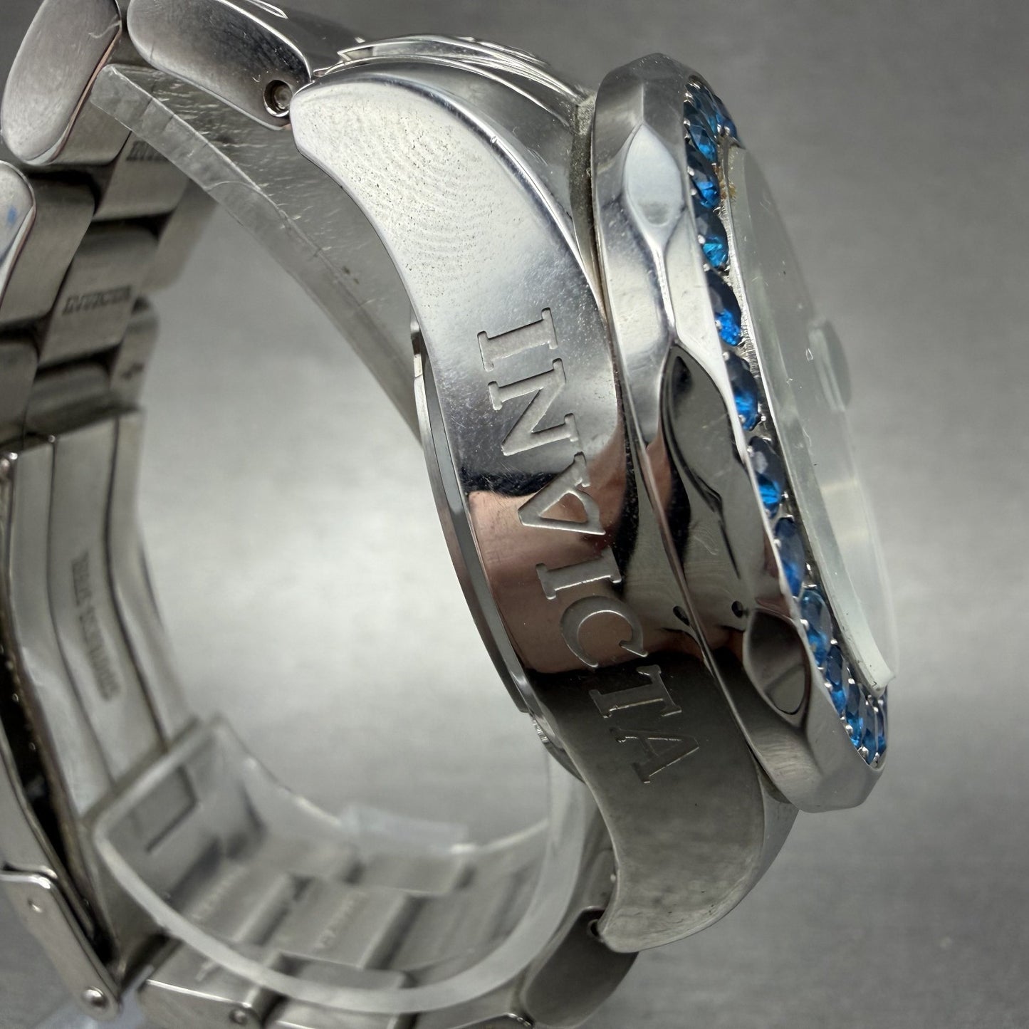 Invicta Grand Diver Watch Women 38mm Silver Dial Steel Gem Set Date Automatic3