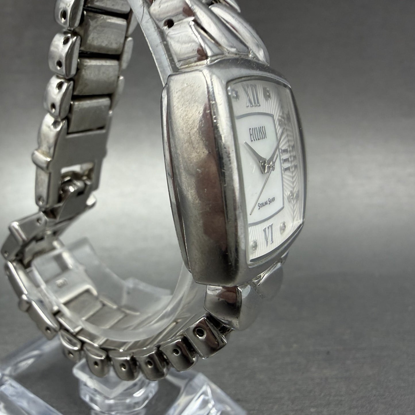 Ecclissi Watch Women 26mm MOP Dial 925 Sterling Silver Rectangle New Battery3