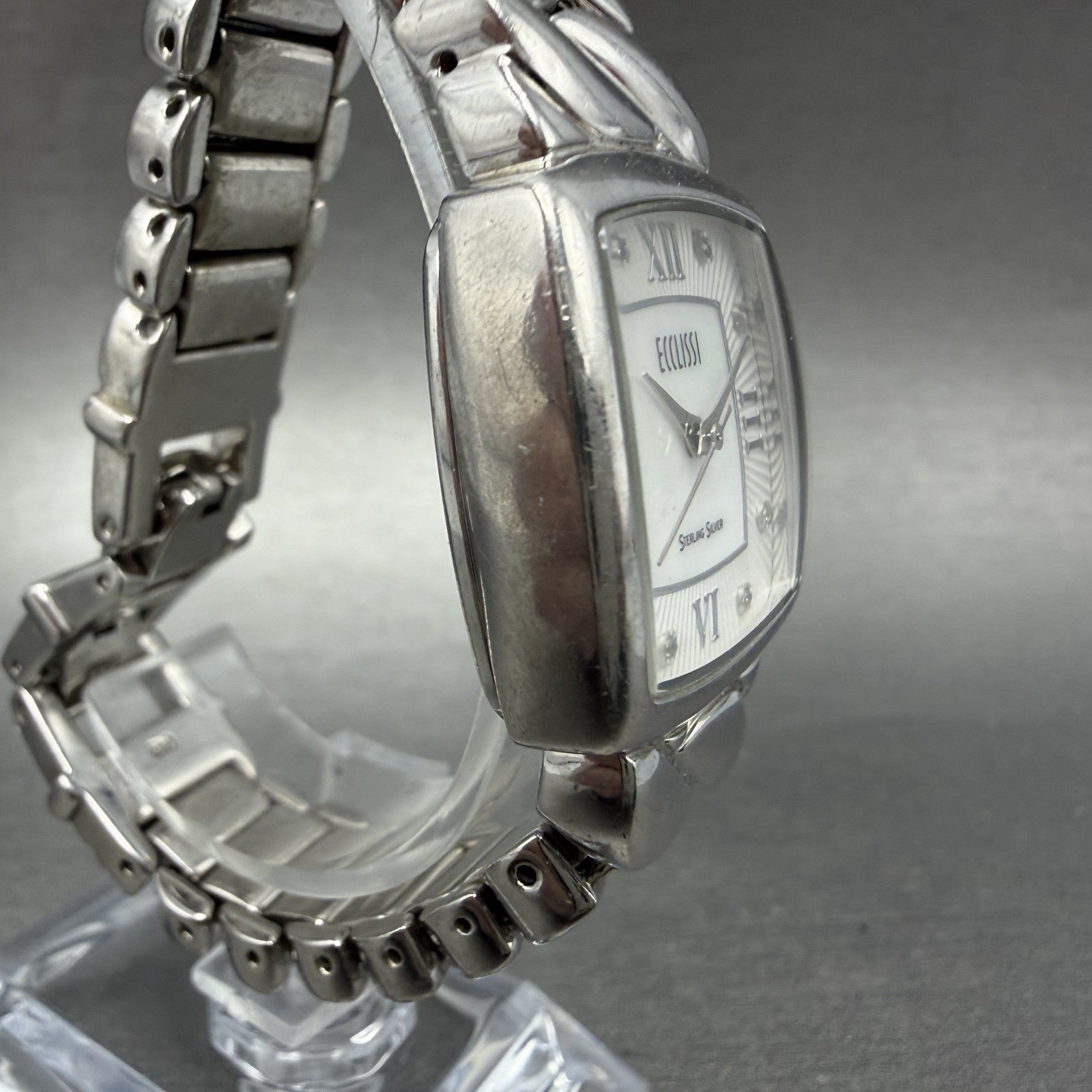 Ecclissi Watch Women 26mm MOP Dial 925 Sterling Silver Rectangle New Battery3