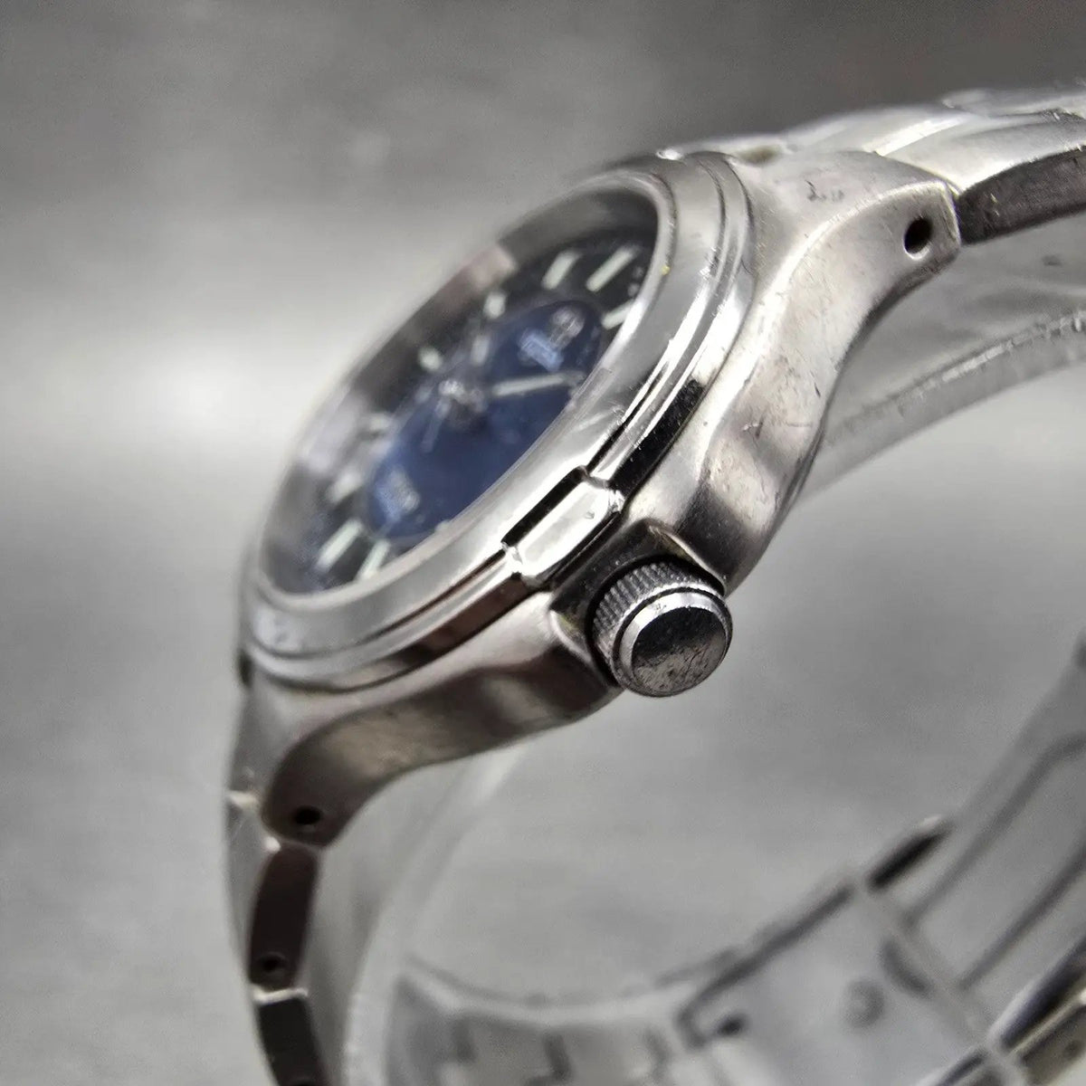 Citizen Eco-Drive Attesa Watch Women 25mm Blue Dial Gray Tone Date Round Runs3