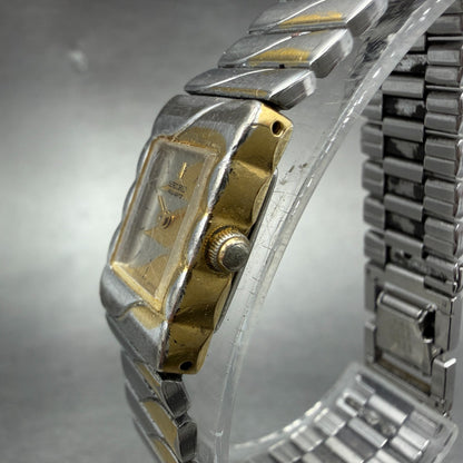 Seiko Tank Watch Women 13mm Silver & Gold Dial Two Tone 1E20-5990 New Battery2