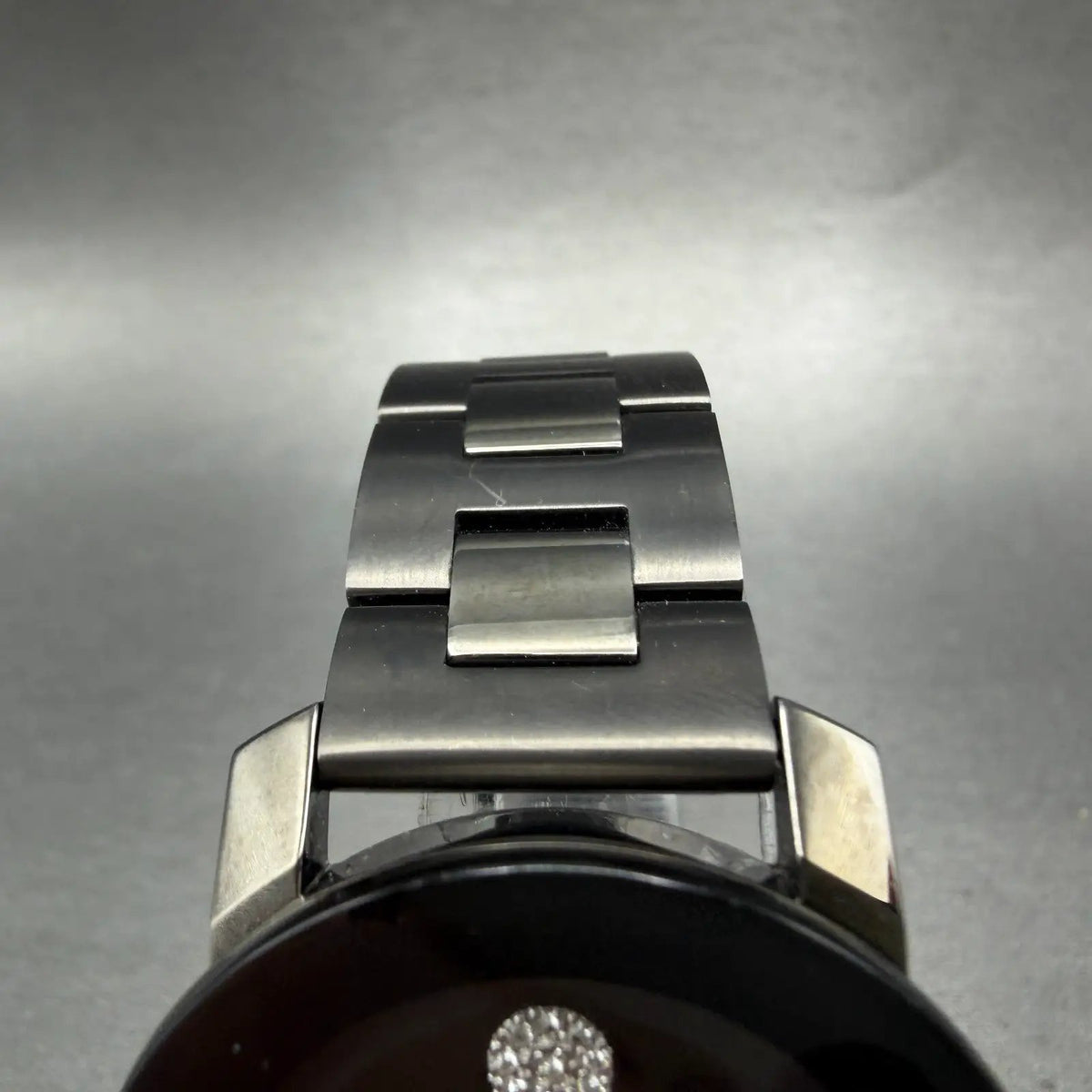 Movado Bold Watch Women 36mm Black Dial Black Tone Crystal Accent New Battery G4