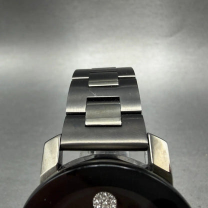 Movado Bold Watch Women 36mm Black Dial Black Tone Crystal Accent New Battery G4