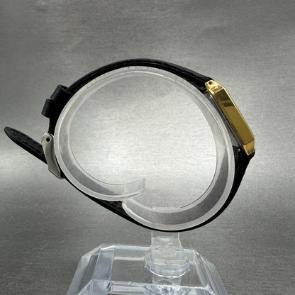 Seiko Tank Watch Women 19mm Black Dial Gold Tone Rectangle 4n21-5090 New Battery8
