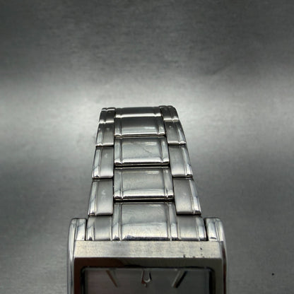 Bulova Tank Watch Men 29mm Silver Dial Silver Tone Date Rectangle 96B108 New Bat4