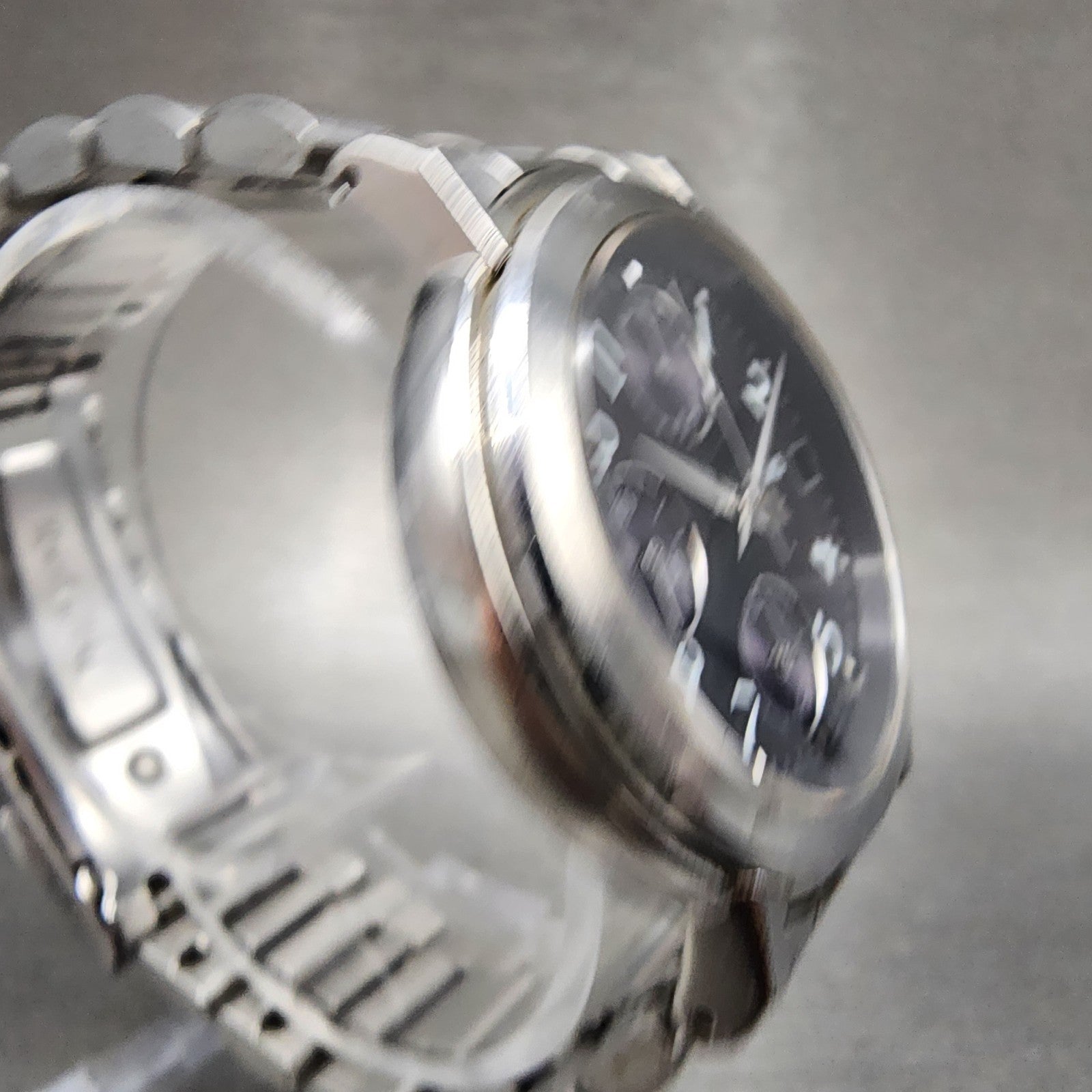 Seiko Lukia Chronograph Watch Women 34mm Black Dial Silver Tone Date New Battery3