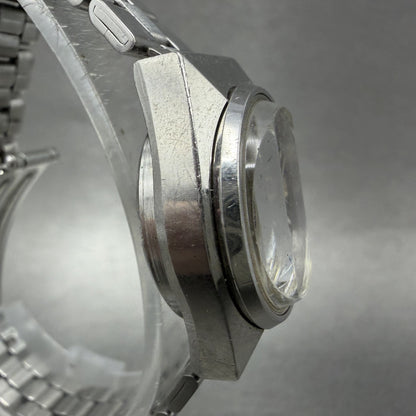 Seiko Automatic Watch Women 24mm Red Dial Silver Tone Date 2205-0679 Runs ABC3