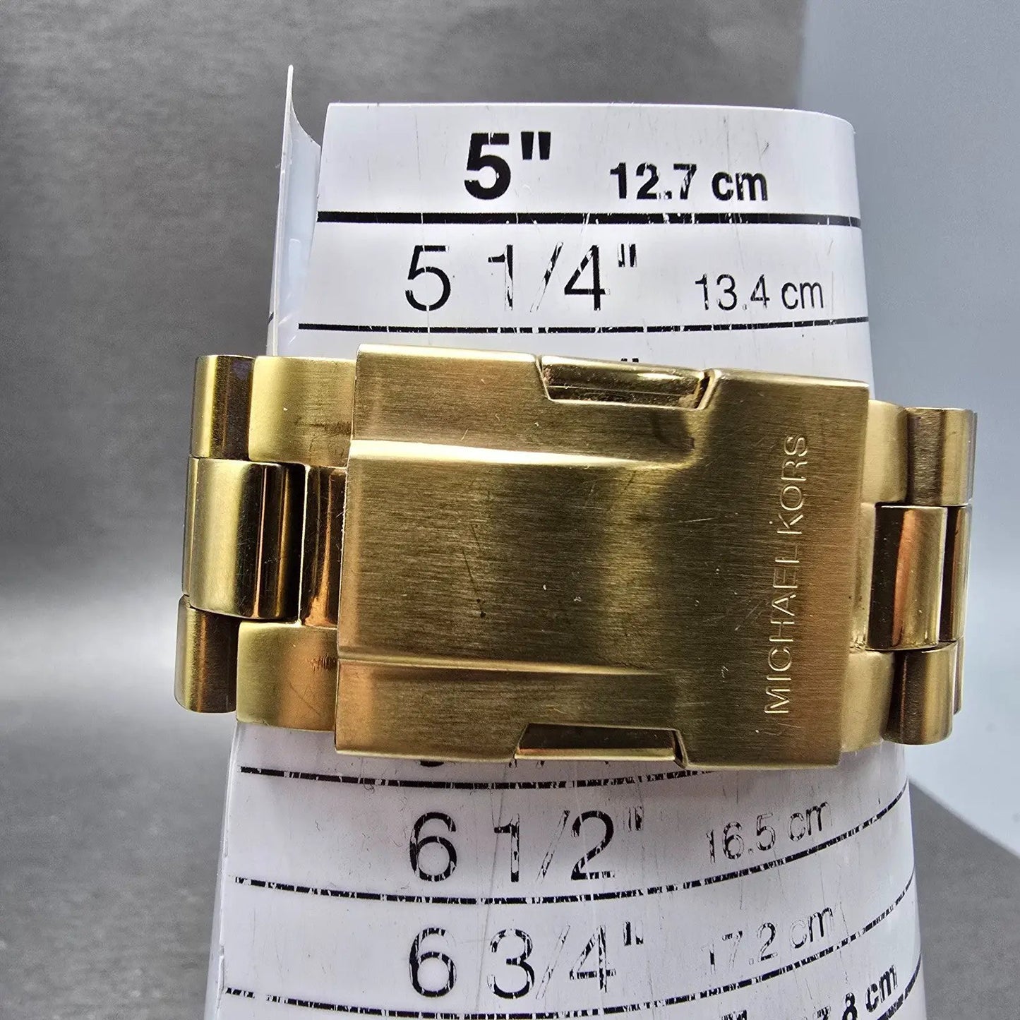 Michael Kors Runway Chronograph Watch Men 45mm Champagne Dial Gold Tone New Batt9