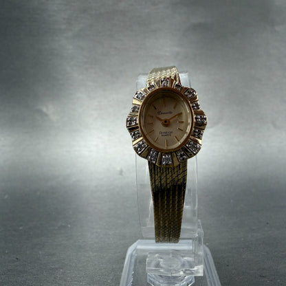 Armitron Deaville Watch Women 19mm Champagne Dial Gold Tone Oval New Battery5