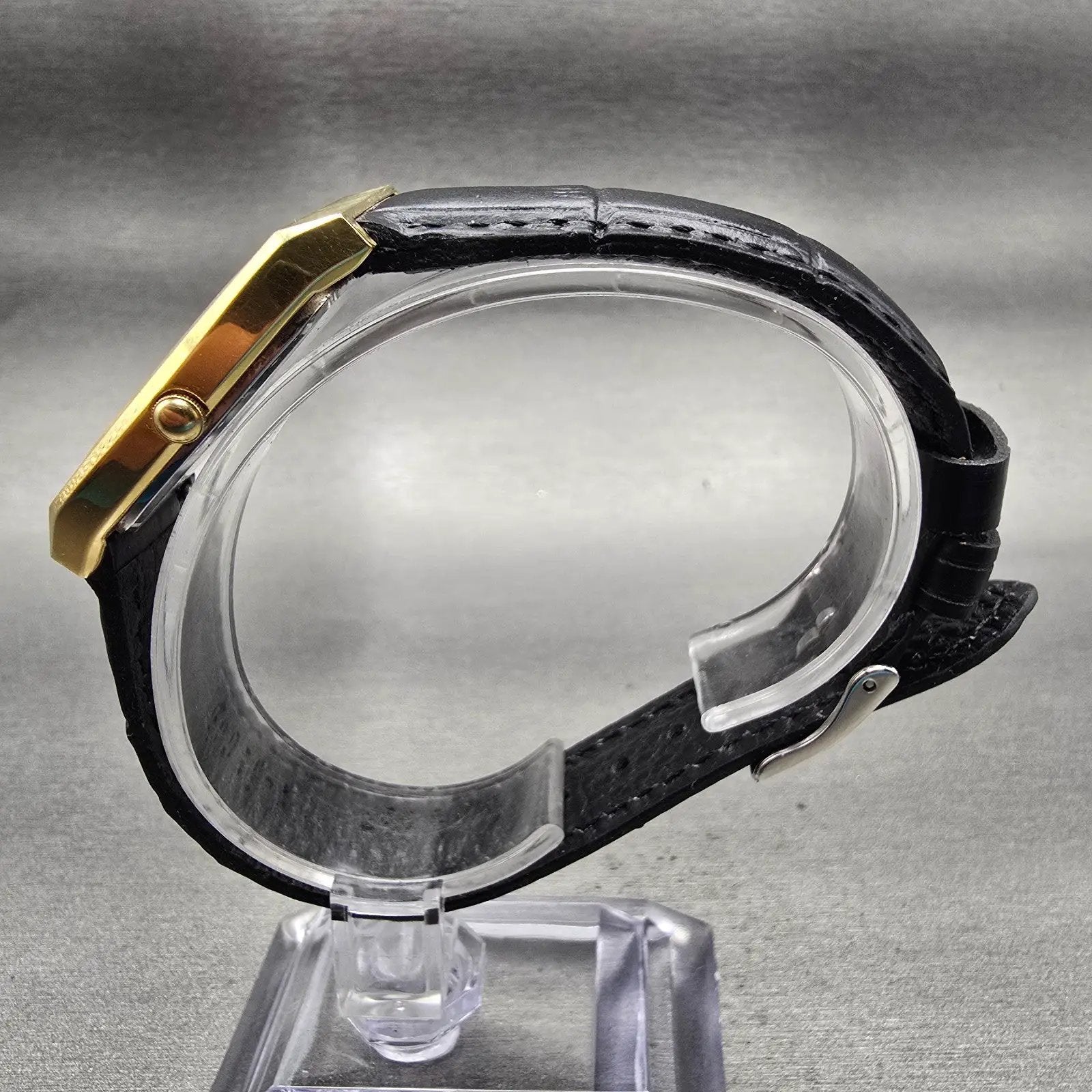Seiko Watch Men 28mm Gold Dial Gold Tone Rectangle 8620-5029 New Battery Vintage6