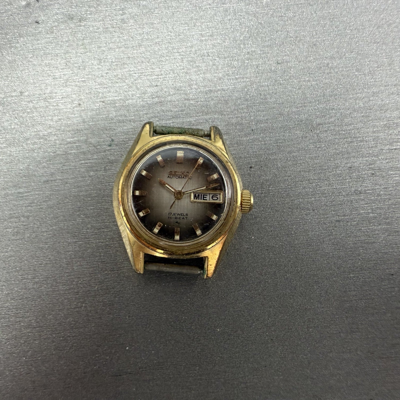 Seiko Automatic Watch Women 25mm Brown Dial Gold Tone Daydate 22060119 PARTS0