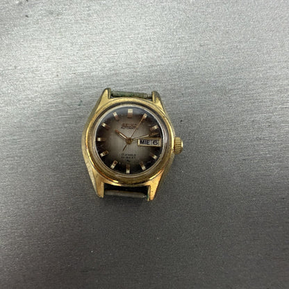 Seiko Automatic Watch Women 25mm Brown Dial Gold Tone Daydate 22060119 PARTS0