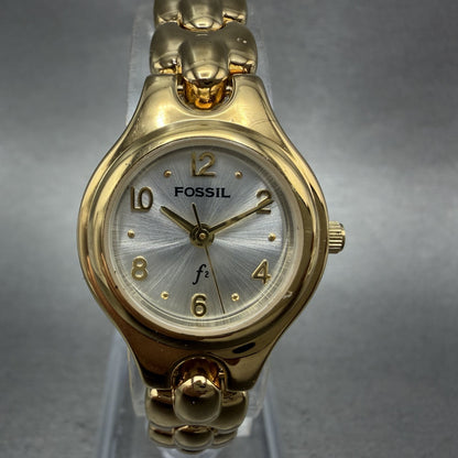 Fossil F2 Watch Women 22mm Silver Dial Gold Tone Round ES8861 New Battery0