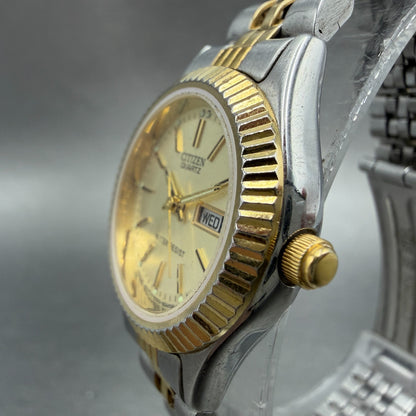 Citizen CQ Watch Women 25mm Champagne Dial Two Tone Daydate 6000-R00413 New Batt2