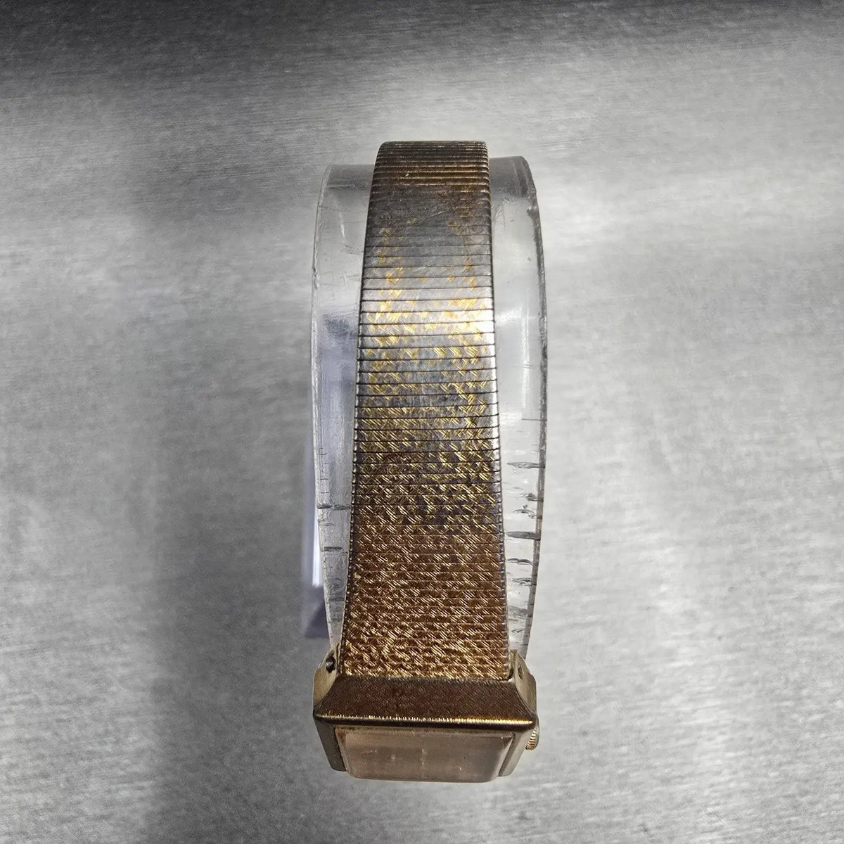 Seiko Watch Women 16mm Gold Dial Gold Tone Rectangle 2C20-5299 New Battery4