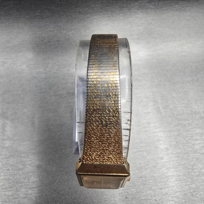 Seiko Watch Women 16mm Gold Dial Gold Tone Rectangle 2C20-5299 New Battery4