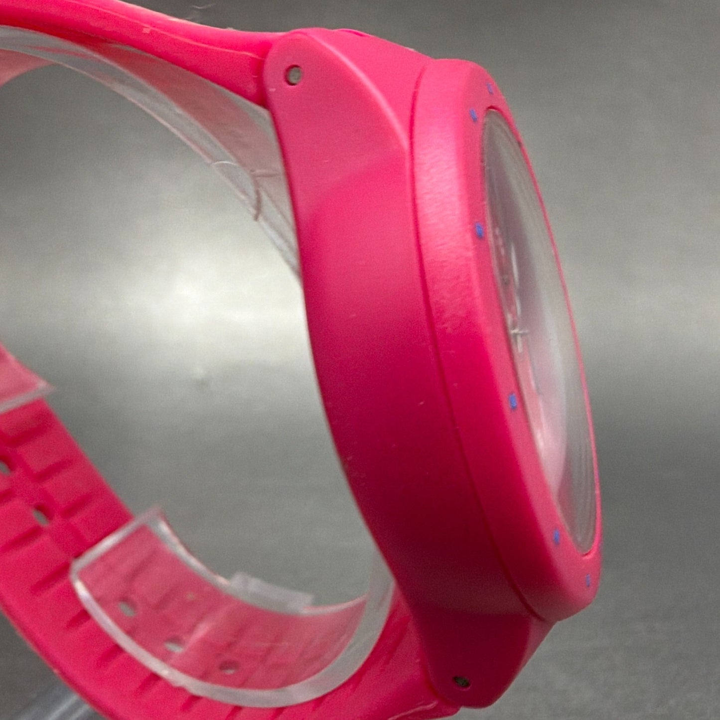 Swatch Chrono Pink Frame Watch Men 42mm Pink Dial Pink Tone Date Round New Batt3