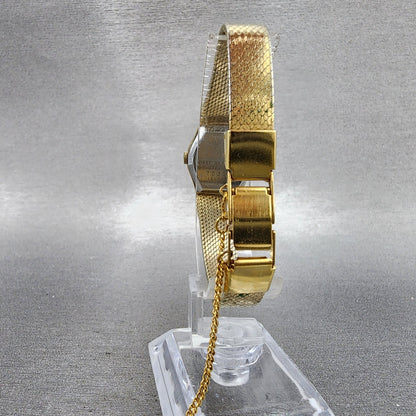 Seiko Watch Women 19mm Champagne Dial Gold Tone Round 160079 New Battery7