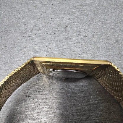 Longines Tank Watch Men 25mm Gold Dial Gold Tone Oval Rectangle L960.2 PARTS6