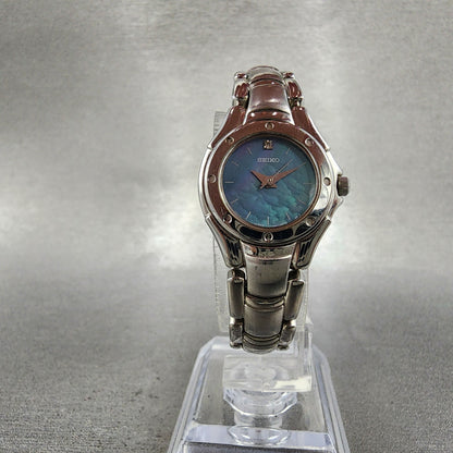 Seiko Watch Women 22mm MOP Dial Silver Tone Round 1n010cw0 New Battery5
