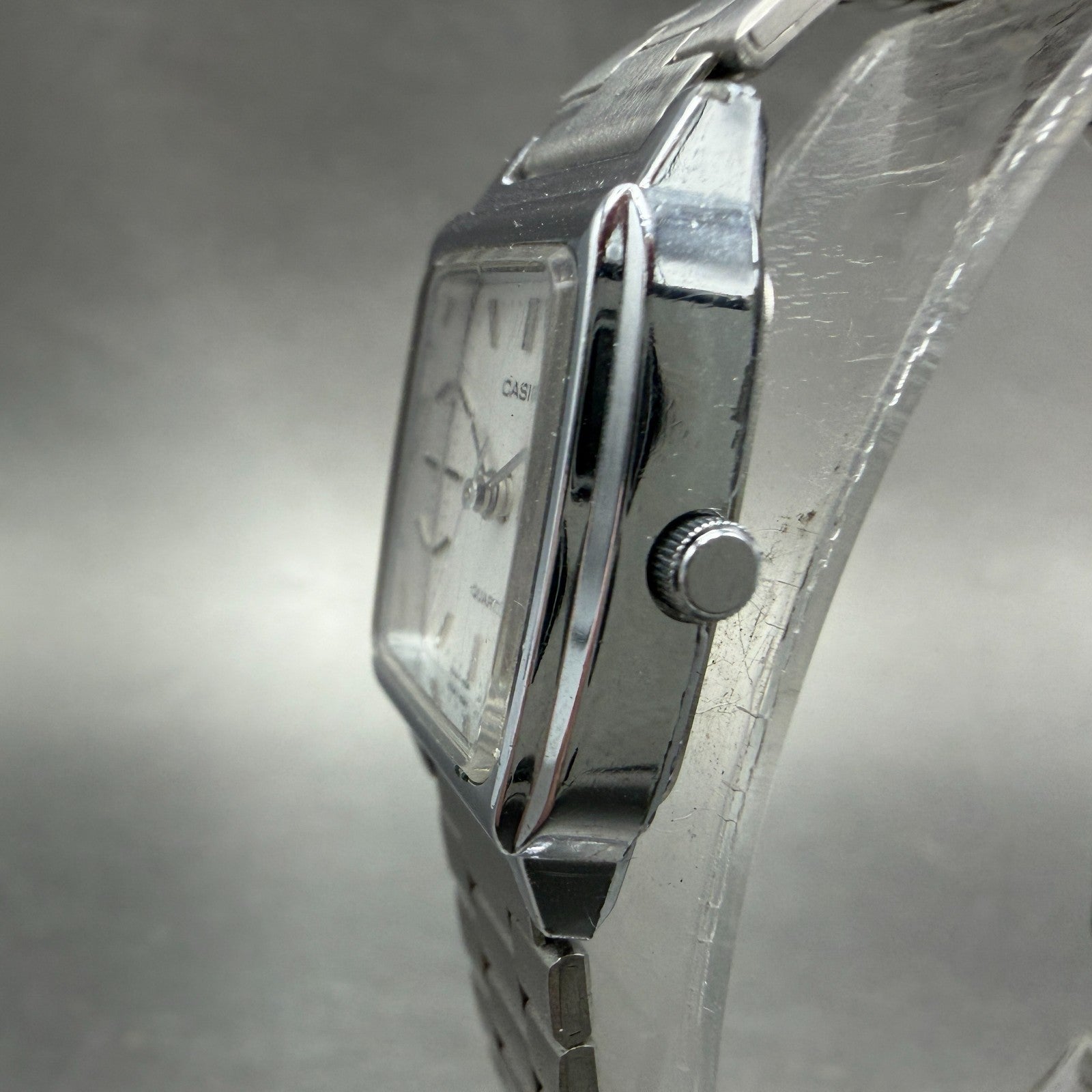 Casio Tank Watch Women 19mm Silver Dial Silver Tone Rectangle LQ-332 New Battery2