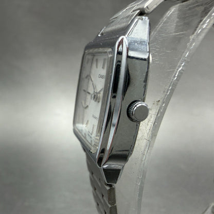 Casio Tank Watch Women 19mm Silver Dial Silver Tone Rectangle LQ-332 New Battery2