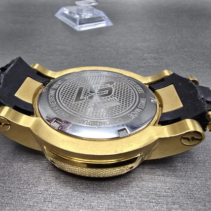 Invicta S1 Chronograph Watch Men 51mm Black Dial Gold Tone Date 0896 New Battery10