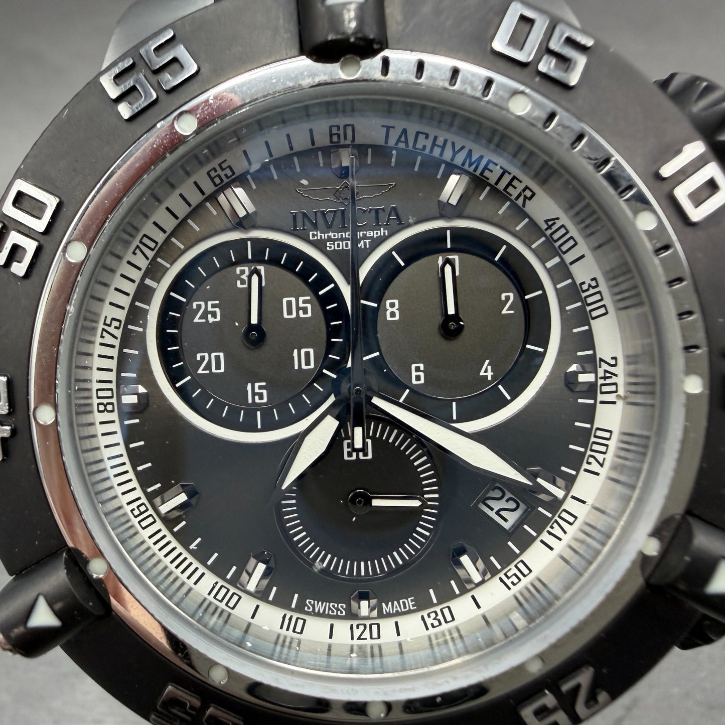 Invicta Reserve Sub Aqua Chrono Watch Men 50mm Black Dial Steel Date 15955 Works1