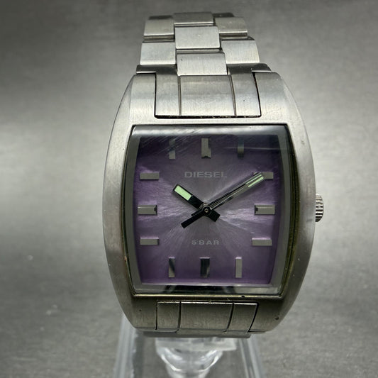 Diesel Watch Women 27mm Purple Dial Stainless Steel Rectangle DZ-1031 New Batt0