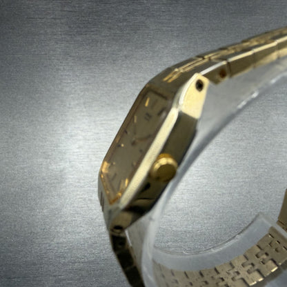 Seiko Watch Women 16mm Gold Dial Gold Tone Octagon 2C20-5209 New Battery2